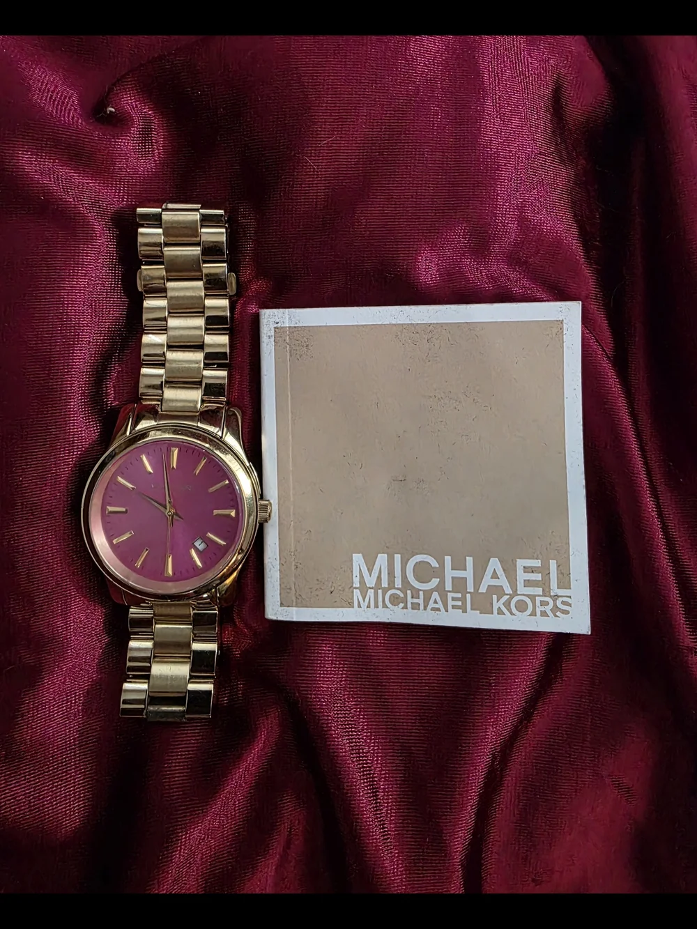 Michael Kors Womens  Gold Bracelet Watch with Pink Dial